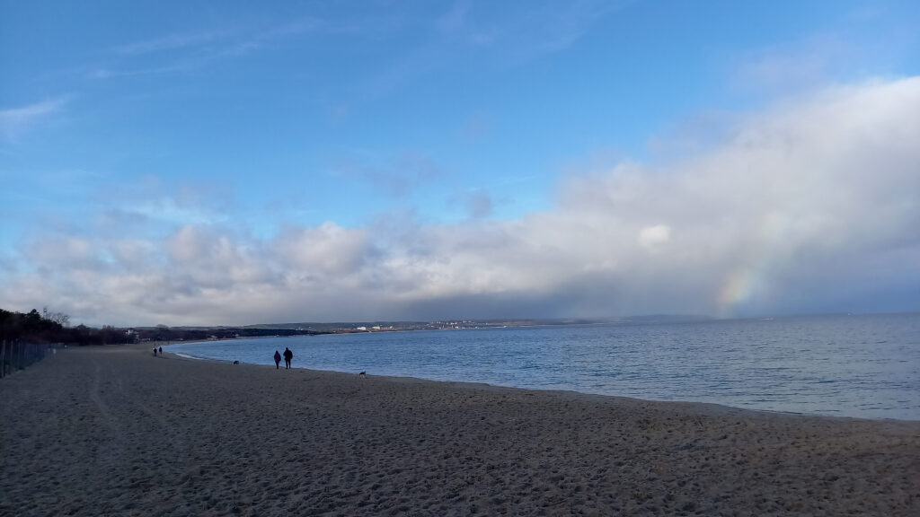 Pláž medzi Gdanskom a Sopotom.