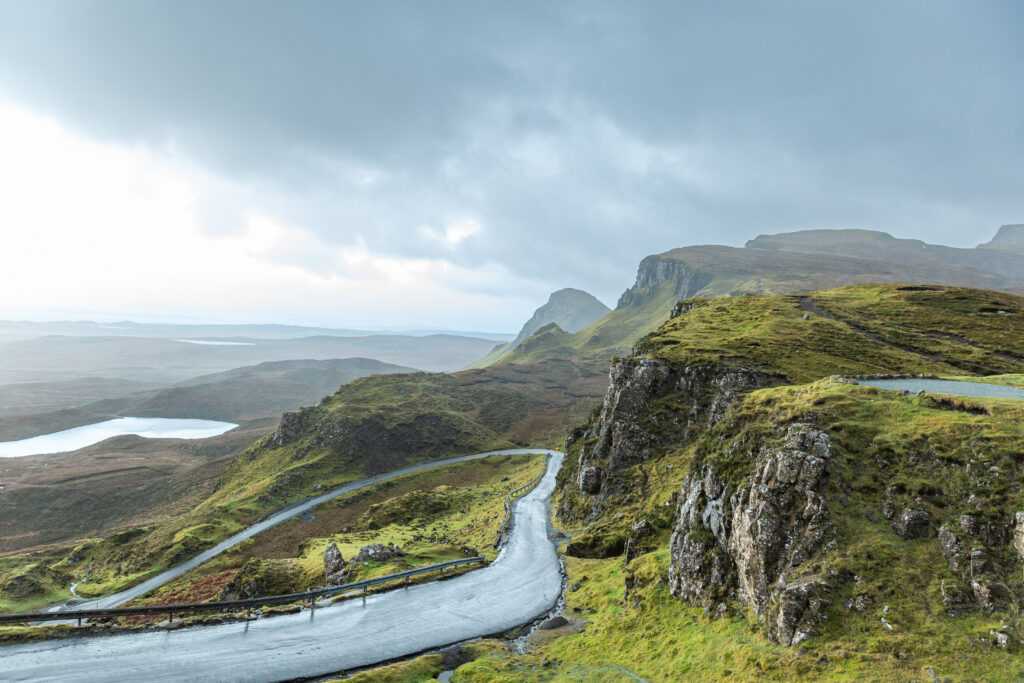 Oblasť Quiraing v Škótskej Vysočine na ostrove Skye