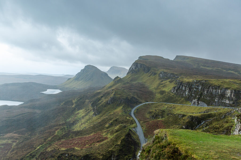 Oblasť Quiraing v Škótskej Vysočine na ostrove Skye