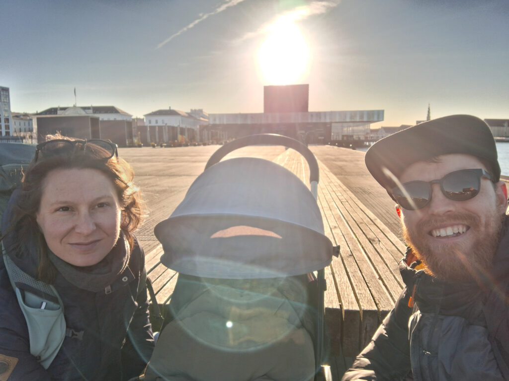 Ofelia Plads v centre mesta a Michal a Marcela s Markusom v kočíku