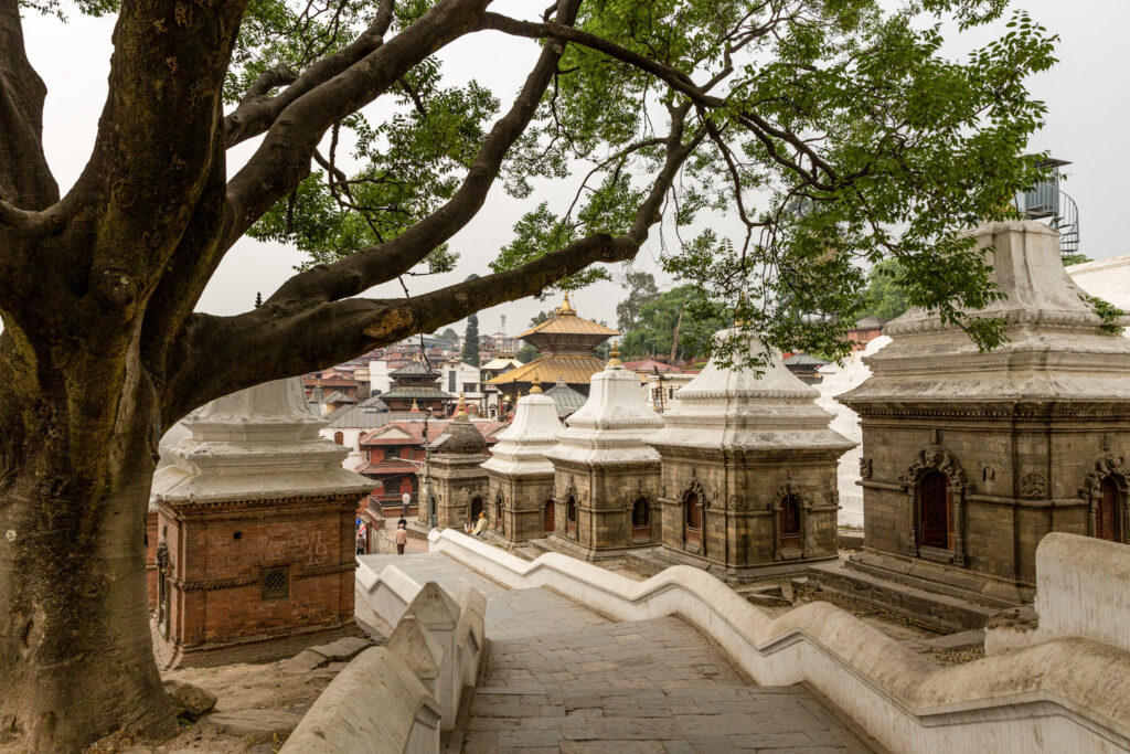 Lingamy v posvätnom lese Mrigasthali v Pashupatinath v Káthmandu